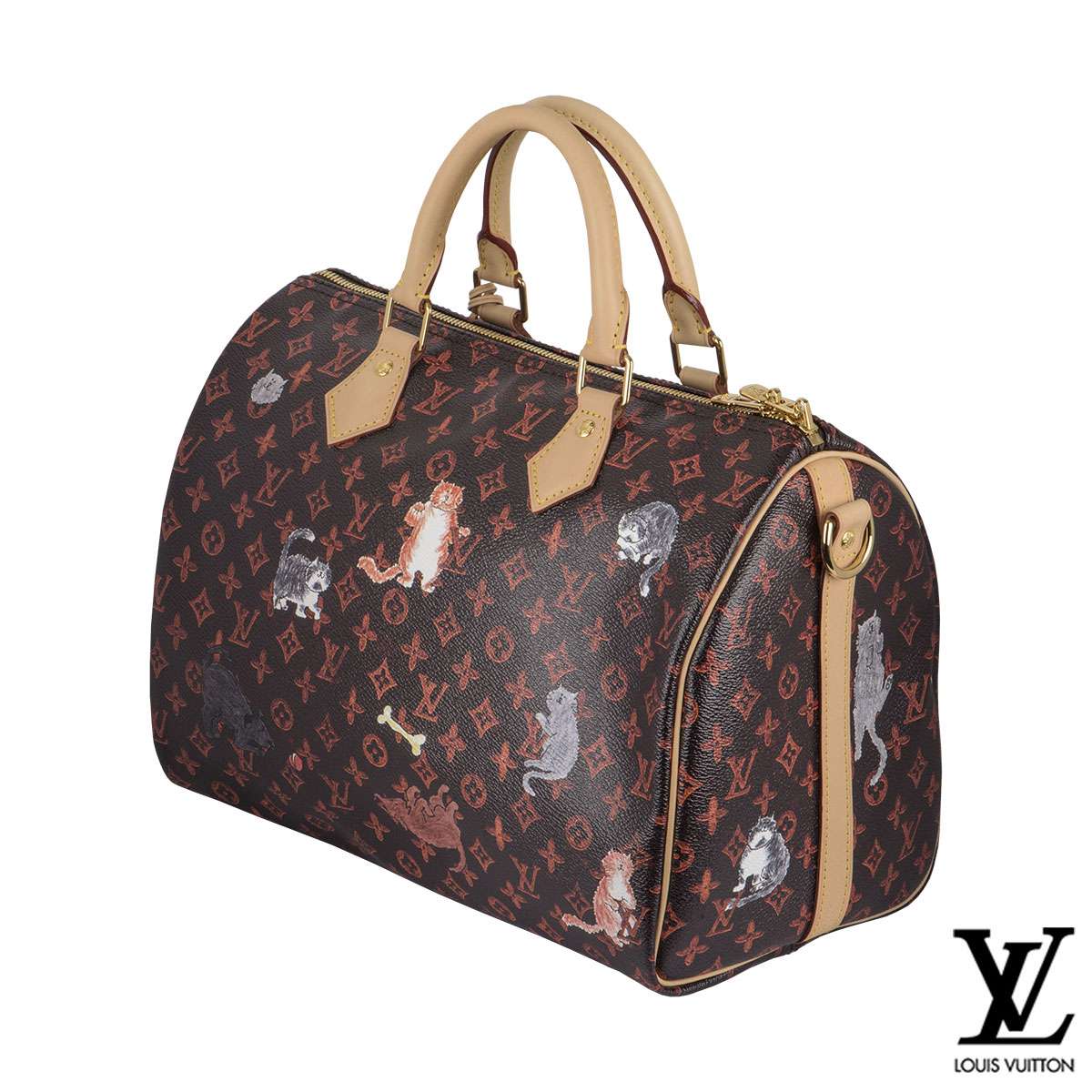 Louis Vuitton x Grace Coddington Speedy Bandouliere Catogram 30  Brown/Orange in Canvas with Gold-tone - US